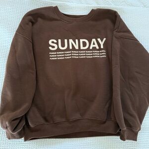 Princess Polly Chocolate Brown 'Sunday' Crewneck Sweater